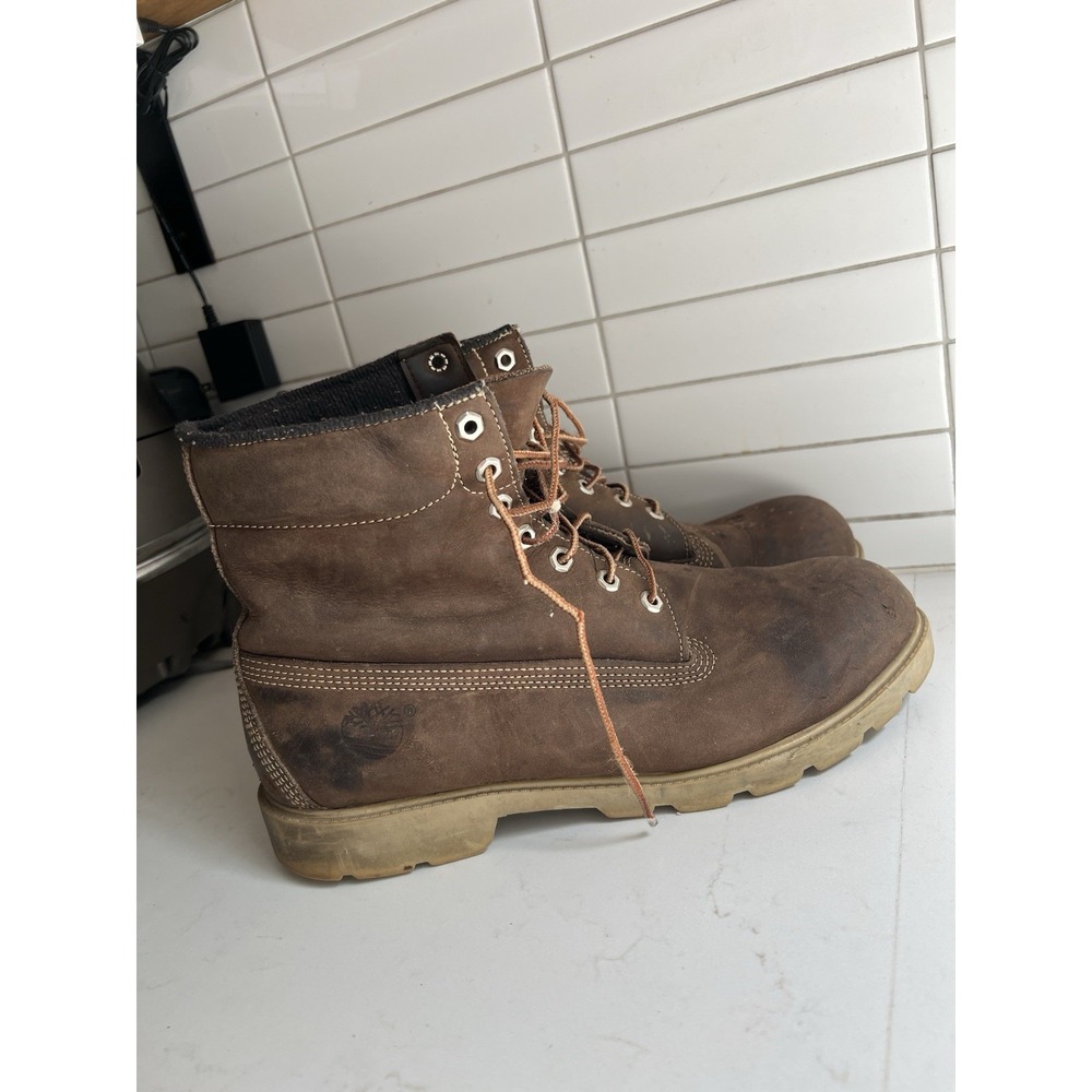 Timberland Waterproof Lace-up Boots 12 M Brown Distressed Leather
